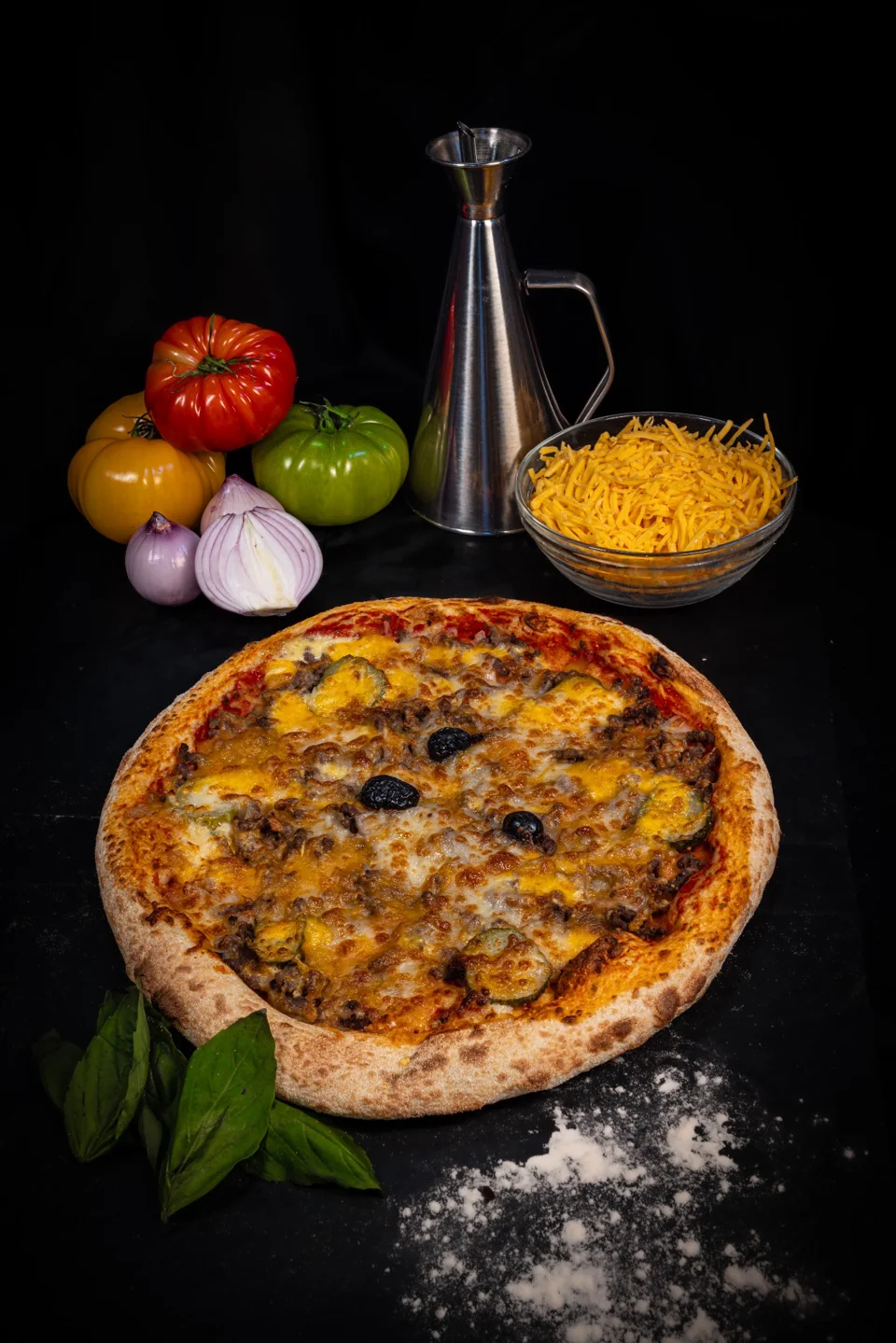 Pizza Burger préparée par Pizza Del Arno